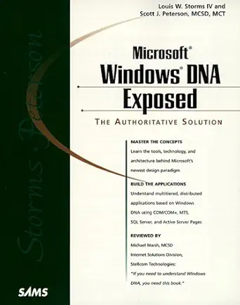microsoft windows dna exposed 1st edition louis w storms iv ,scott j peterson 0672315610, 978-0672315619