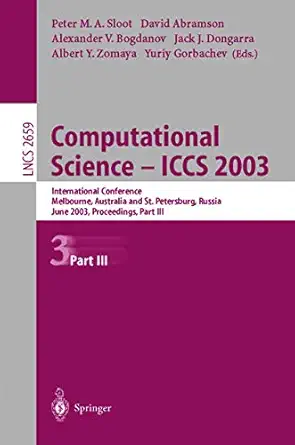 computational science a iccs 2003 international conference melbourne australia and st petersburg russia june