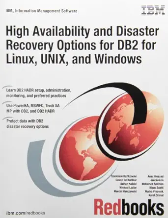 high availability and disaster recovery options for db2 for linux unix and windows 1st edition ibm redbooks