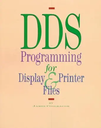 dds programming for display and printer files 1st edition james coolbaugh 1882419227, 978-1882419227