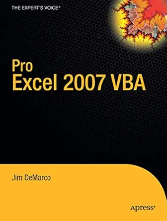 pro excel 2007 vba 1st edition jim demarco 1590599578, 978-1590599570