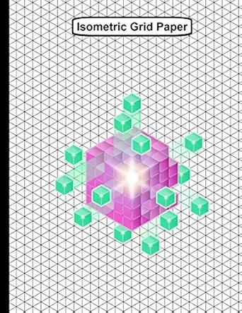 isometric grid paper 8 5 in x 11 in 1/4 in equilateral triangle for 3d drawings and tech graphs and printing