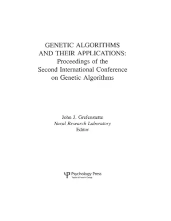 genetic algorithms and their applications proceedings of the second international conference on genetic