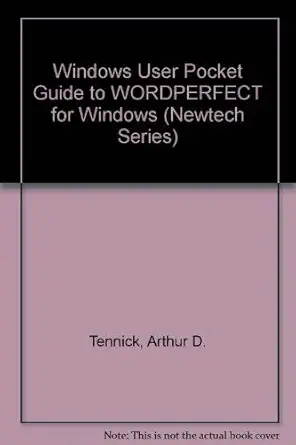 windows user pocket guide to wordperfect for windows 1st edition ian robertson sinclair 0750608390,