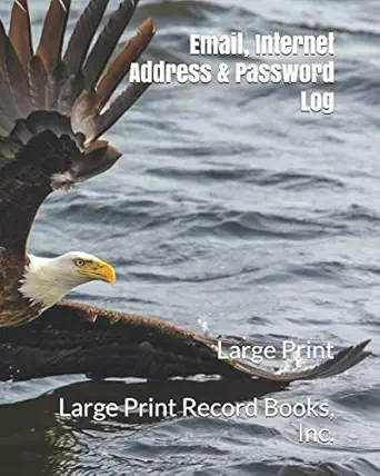email internet address and password log large print 1st edition large print record books, inc 1655780913,