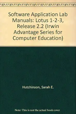lotus 1 2 3 version 2 2 1st edition sarah hutchinson clifford ,stacey c sawyer ,glen j coulthard 0256134871,
