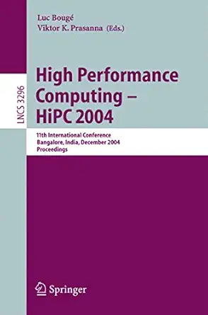 high performance computing hipc 2004 11th international conference bangalore india december 19 22 2004