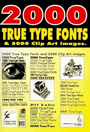 2000 true type fonts and 5000 clip art images 1st edition not a book 1571760539, 978-1571760531