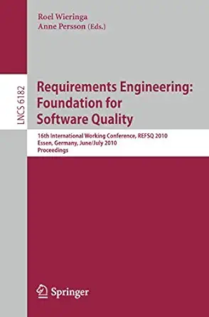 requirements engineering foundation for software quality 16th international working conference refsq 2010