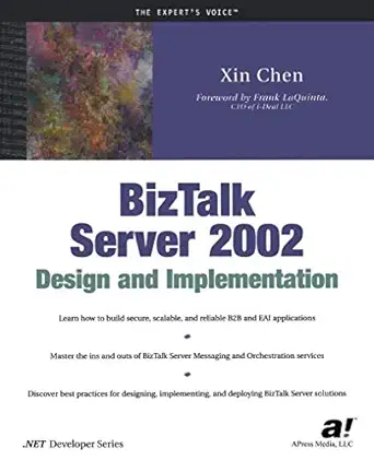 biztalk server 2002 design and implementation 1st edition xin chen 1590590341, 978-1590590348