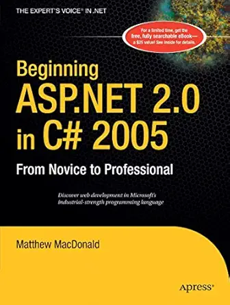 beginning asp net 2 0 in c# 2005 from novice to professional 1st edition matthew macdonald ,julian templeman