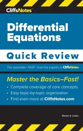 cliffsnotes differential equations quick review 1st edition steven a leduc 1957671211, 978-1957671215
