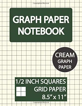 graph paper notebook 1/2 inch squares cream graph paper squared graphing paper blank quad ruled 1/2 square