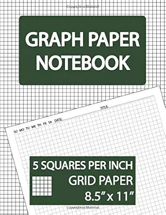 graph paper notebook 5 squares per inch grid paper squared graphing paper graph ruled notebook 100 pages 5