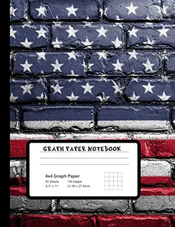 graph paper notebook blank quad ruled squared graphing paper with american flag cover 1st edition sunny days
