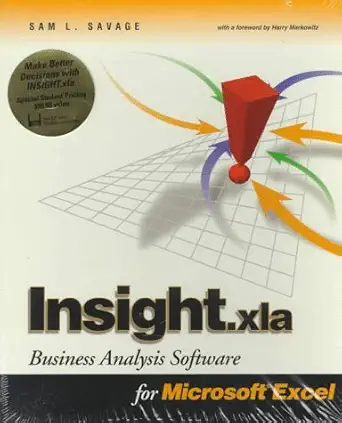 insight xla business analysis software for microsoft excel 1st edition sam l savage 0534520383, 978-0534520380