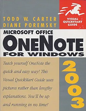 microsoft office onenote 2003 for windows 1st edition todd w carter ,diane poremsky 032122373x, 978-0321223739
