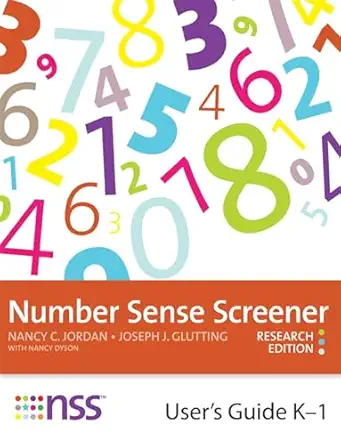 number sense screenera users guide ka 1 1st edition nancy jordan ed d ,joseph glutting ph d ,nancy dyson ph d