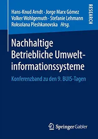 nachhaltige betriebliche umweltinformationssysteme konferenzband zu den 9 buis tagen 1st edition hans knud