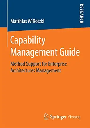 capability management guide method support for enterprise architectures management 1st edition matthias wia