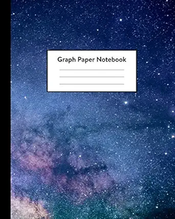 graph paper notebook 5 x 5 squares per inch quad ruled 8 x 10 outer space constellations math and science