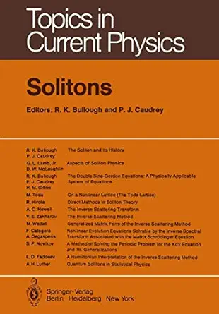 solitons 1st edition r k bullough ,philip caudrey 354009962x, 978-3540099628