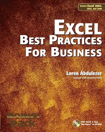 excel best practices for business covers excel 2003 2002 and 2000 1st edition loren abdulezer 076454120x,
