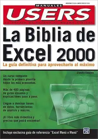 la biblia de ms excel 2000 manuales users en espanol / spanish 1st edition claudio sanchez ,mp ediciones