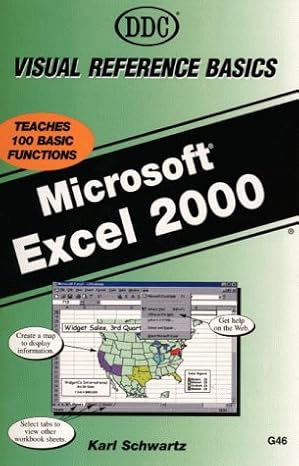excel 2000 visual reference basics 1st edition karl schwartz 1562437836, 978-1562437831
