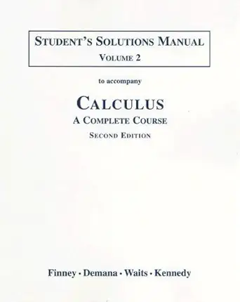 student solutions manual part 2 for calculus a complete course 1st edition ross l finney 020166979x,