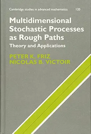multidimensional stochastic processes as rough paths theory and applications 1st edition peter k friz