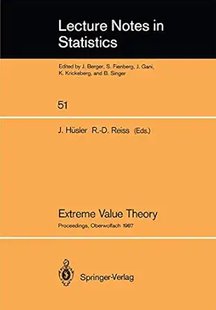 extreme value theory proceedings of a conference held in oberwolfach dec 6a 12 1987 1st edition ja 1/4rg ha