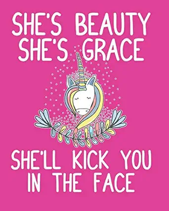 shes beauty shes grace shell kick you in the face july 2019 june 2020 weekly and monthly planner 12 month