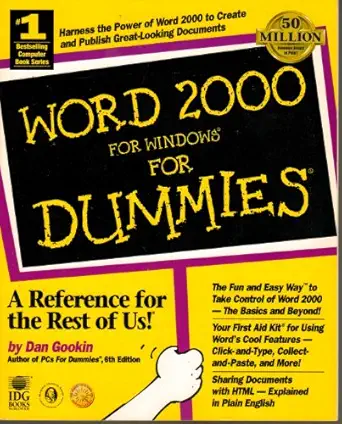 word 2000 for windows for dummies 1st edition dan gookin 0764504487, 978-0764504488