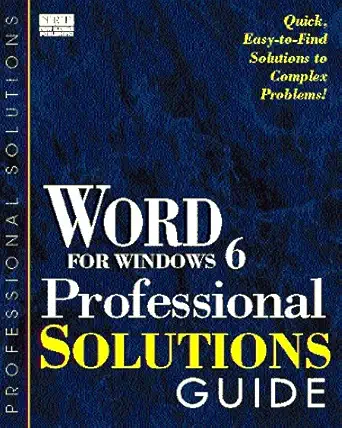 word for windows 6 professional solutions guide 1st edition forrest houlette 1562053256, 978-1562053253