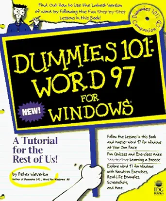 dummies 101 word 97 for windows 1st edition peter weverka ,dummies technology press 0764500945, 978-0764500947