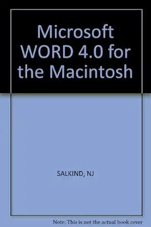 microsoft word 4 0 for the macintosh 1st edition neil j salkind 0830674004, 978-0830674008