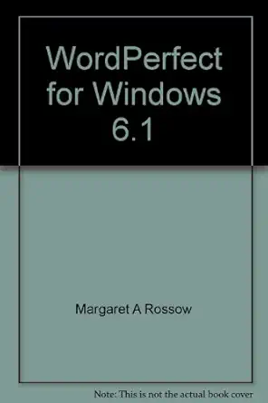 wordperfect for windows 6 1 basic to advanced 1st edition margaret a rossow 0882948423, 978-0882948423