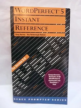 wordperfect 5 instant reference 1st edition greg harvey 0895885352, 978-0895885357