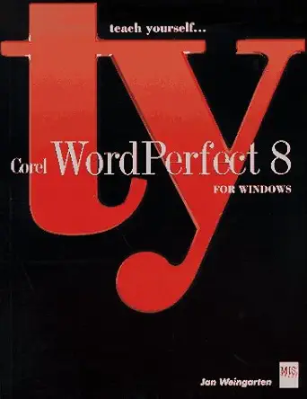 teach yourself corel wordperfect 8 for windows 1st edition jan weingarten 1558285733, 978-1558285736