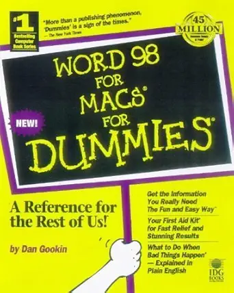 word 98 for macs for dummies 1st edition dan gookin ,dan parks sydow 0764502301, 978-0764502309