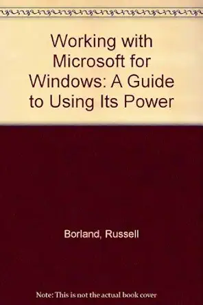 working with word for windows 1st edition russell borland 1556151632, 978-1556151637