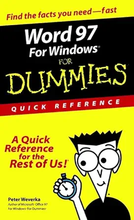 word 97 for windows for dummies quick reference 1st edition peter weverka 0764500708, 978-0764500701