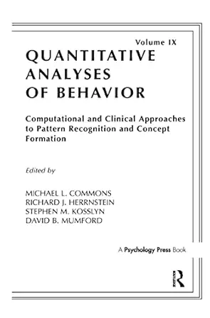 computational and clinical approaches to pattern recognition and concept formation quantitative analyses of