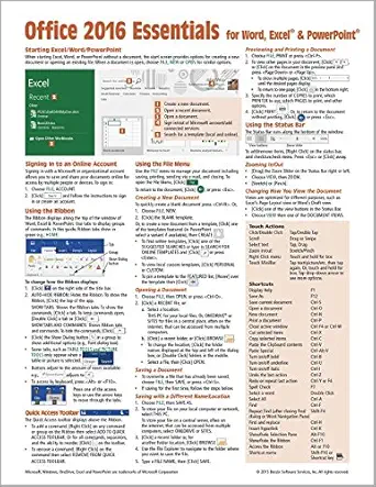 microsoft office 2016 essentials quick reference guide windows version 1st edition beezix inc 1939791901,