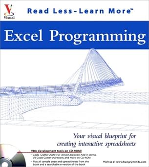 excel programming your visual blueprint for creating interactive spreadsheets 1st edition marangraphics
