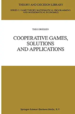 cooperative games solutions and applications 1st edition theo s h driessen 9027727295, 978-9027727299
