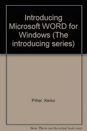 introducing microsoft word for windows 2 0 1st edition keiko pitter 0070515867, 978-0070515864