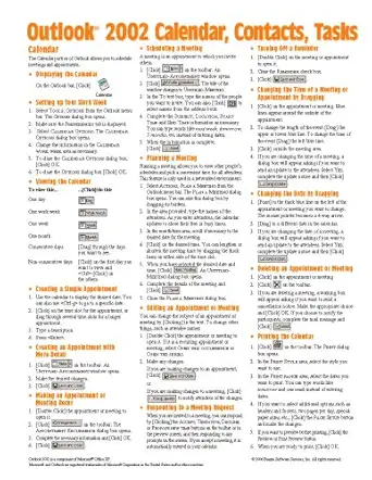 microsoft outlook 2002 contacts tasks calendar quick reference guide 1st edition beezix inc 1934433144,