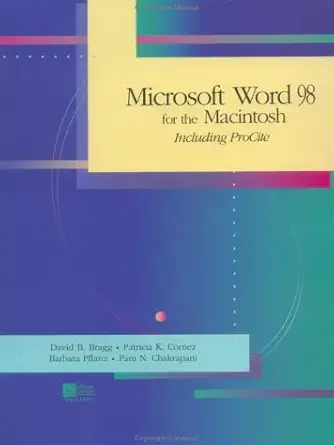 microsoft word 98 for the mac 1st edition david bragg 0072306289, 978-0072306286